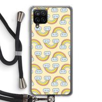 Regenboog: Samsung Galaxy A12 Transparant Hoesje met koord