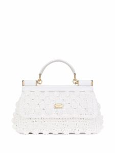 Dolce & Gabbana petit sac à main Sicily en raphia - Blanc