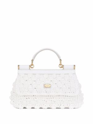 Dolce & Gabbana petit sac à main Sicily en raphia - Blanc