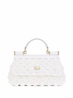 Dolce & Gabbana petit sac à main Sicily en raphia - Blanc