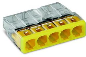 Wago Lasklem 5 polig geel transparant 0.5-2.5mm² 100 stuks in doos 2273-205