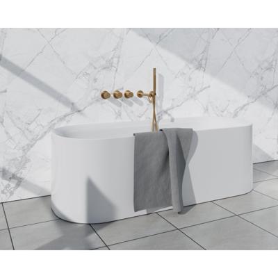 Fortifura Nebbio Badcombinatie-set - thermostaatkraan - inbouwdeel - 2x uitbreiding inbouwdeel - wandaansluitbocht - gladde doucheslang - staaf handdouche - uitloop - geborsteld messing SW1183067 2x SW1183076 2x SW1183080 SW720569 SW728