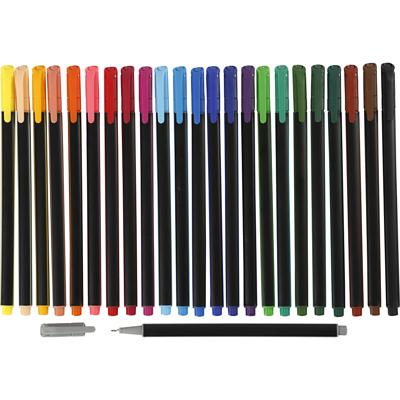Colortime fineliners, lijndikte 0,6-0,7 mm, diverse kleuren, 24 stuk/ 1 doos
