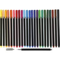 Colortime fineliners, lijndikte 0,6-0,7 mm, diverse kleuren, 24 stuk/ 1 doos