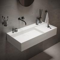 Wastafel Ideavit Solidbliss 90x45x16 cm Solid Surface 1 Plateau Mat Wit Ideavit