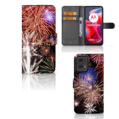 Motorola Moto G24 | G04 | G24 Power | Wallet Case | met Pasjes | Vuurwerk