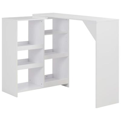 Bartafel met verplaatsbaar schap 138x39x110 cm wit