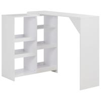 Bartafel met verplaatsbaar schap 138x39x110 cm wit