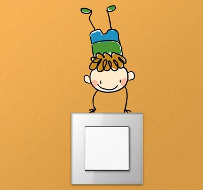 Sticker Lichtschakelaar Kleine Acrobaat