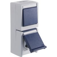 Schakelaar stopcontact waterdicht IP55 met klep verticaal