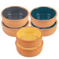 Tapas/sauzen/hapjes serveer schaaltjes set - 6x stuks - terracotta - 12 x 4 cm p/st