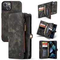 Caseme - vintage 2 in 1 portemonnee hoes - iPhone 13 - Zwart