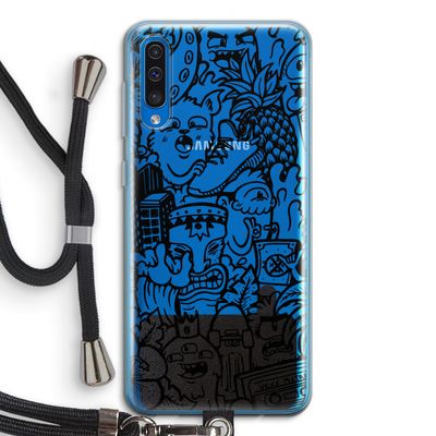 Vexx Black Mixtape: Samsung Galaxy A50 Transparant Hoesje met koord