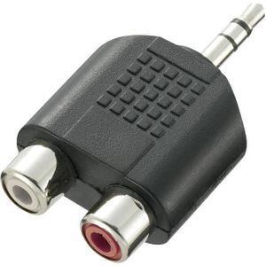 SpeaKa Professional SP-7870248 Jackplug / Cinch Audio Y-adapter [1x Jackplug male 3,5 mm - 2x Cinch-koppeling] Zwart