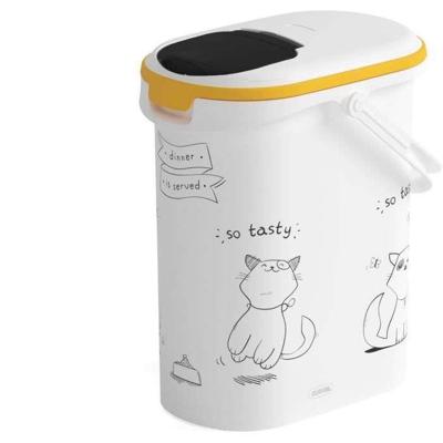 CURVER Voedselcontainer Le Diner wordt geserveerd - 4 kg - 10 L - Wit en zwart - Voor cat