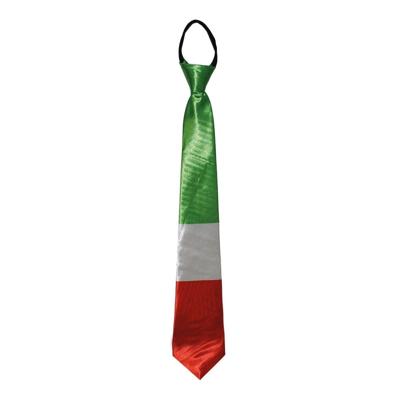 Funny Fashion Verkleed stropdas - Italiaanse vlag kleuren - Landen thema - supporters