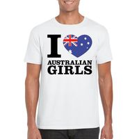 Wit I love Australian girls/ I love Australische dames t-shirt voor heren 2XL  - - thumbnail