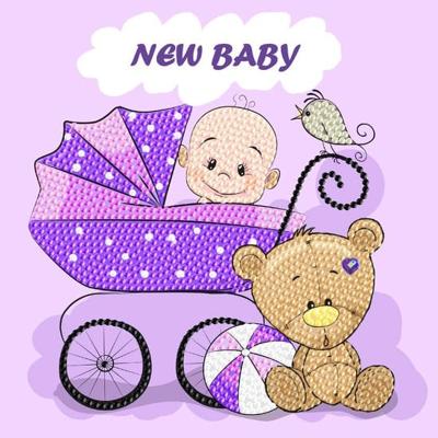 Diamond painting kaart new baby