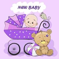Diamond painting kaart new baby