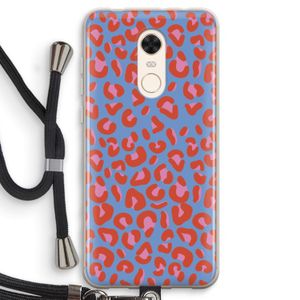 Leopard blue: Xiaomi Redmi 5 Transparant Hoesje met koord