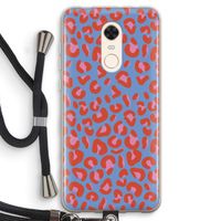 Leopard blue: Xiaomi Redmi 5 Transparant Hoesje met koord