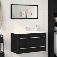 Spoelbakkast Zwart Eiken 80x38,5x48 cm Engineered Wood