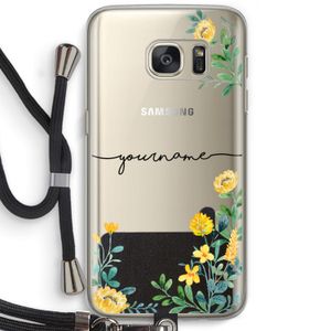 Gele bloemen: Samsung Galaxy S7 Transparant Hoesje met koord