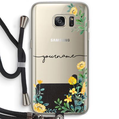 Gele bloemen: Samsung Galaxy S7 Transparant Hoesje met koord
