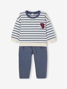 Babyset sweater + broek grijsblauw