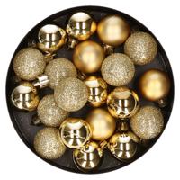 Cosy & Trendy Kerstballen - 20 stuks - goud - 3 cm - kunststof - thumbnail