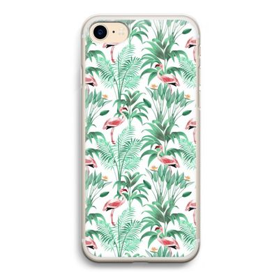 Flamingo bladeren: iPhone 7 Transparant Hoesje