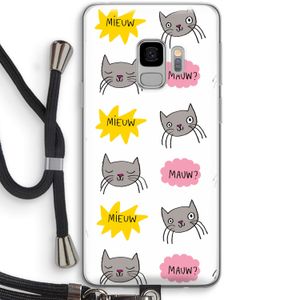 Meow: Samsung Galaxy S9 Transparant Hoesje met koord