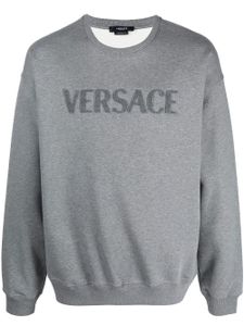 Versace t-shirt en jersey à logo brodé - Gris