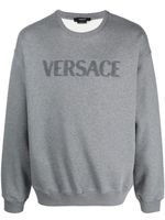 Versace t-shirt en jersey à logo brodé - Gris