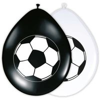 Feestballonnen Voetbal Zwart/Wit (8st)