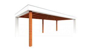 Tijdelijk 15% korting | Buitenverblijf Verona 750x400 cm - Plat dak model rechts- Plat dak- Onbehandeld lariks Douglas hout- Trendhout
