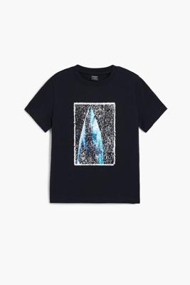 Korte mouwen T-shirt met pailletten Botter - BLACK - 13/14