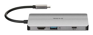 D-Link DUB-M810 laptop dock & poortreplicator Bedraad USB 3.2 Gen 1 (3.1 Gen 1) Type-C Zilver