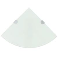 Hoekschap met chromen dragers 25x25 cm glas wit