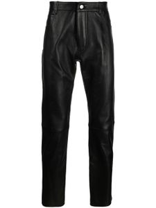 Courrèges pantalon en cuir à patch logo - Noir