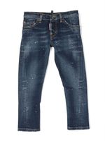 DSQUARED2 KIDS pantalon fuselé en jean à effet délavé - Bleu - thumbnail