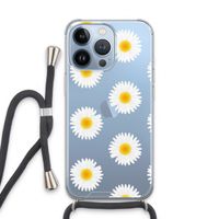 Margrietjes: iPhone 13 Pro Transparant Hoesje met koord