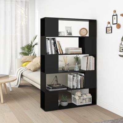 Boekenkast/kamerscherm 100x24x155 cm bewerkt hout zwart