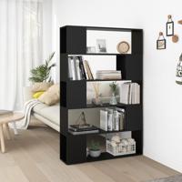 Boekenkast/kamerscherm 100x24x155 cm bewerkt hout zwart