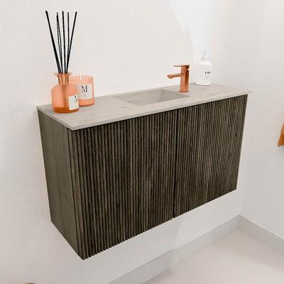 Toiletmeubel Mondiaz Joya Dlux | 70 cm | Meubelkleur Shadow | Faye wastafel Opalo Wasbak Midden | 1 kraangat