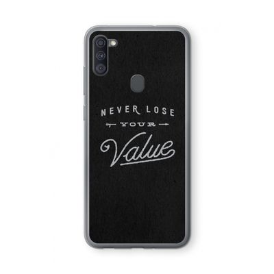Never lose your value: Samsung Galaxy A11 Transparant Hoesje