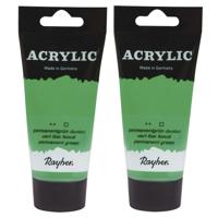 Acrylverf/hobbyverf op waterbasis - 2x - groen - 75 ml - Schilderen/knutselen