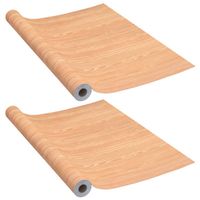 vidaXL Deurfolies zelfklevend 2 st 210x90 cm PVC esdoornkleurig