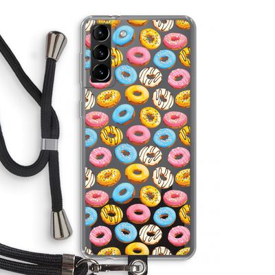 Pink donuts: Samsung Galaxy S21 Plus Transparant Hoesje met koord