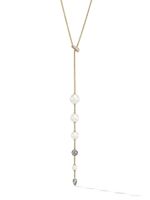 David Yurman collier en or 18ct serti de perles et de diamants - thumbnail